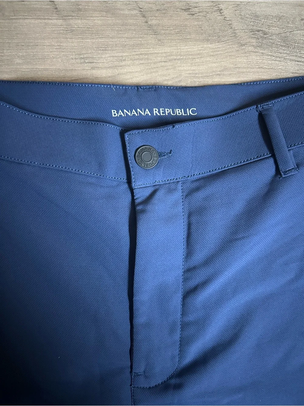 Banana Republic Men's 36x29 Flat Front Stretch Tech Pants Blue Slim